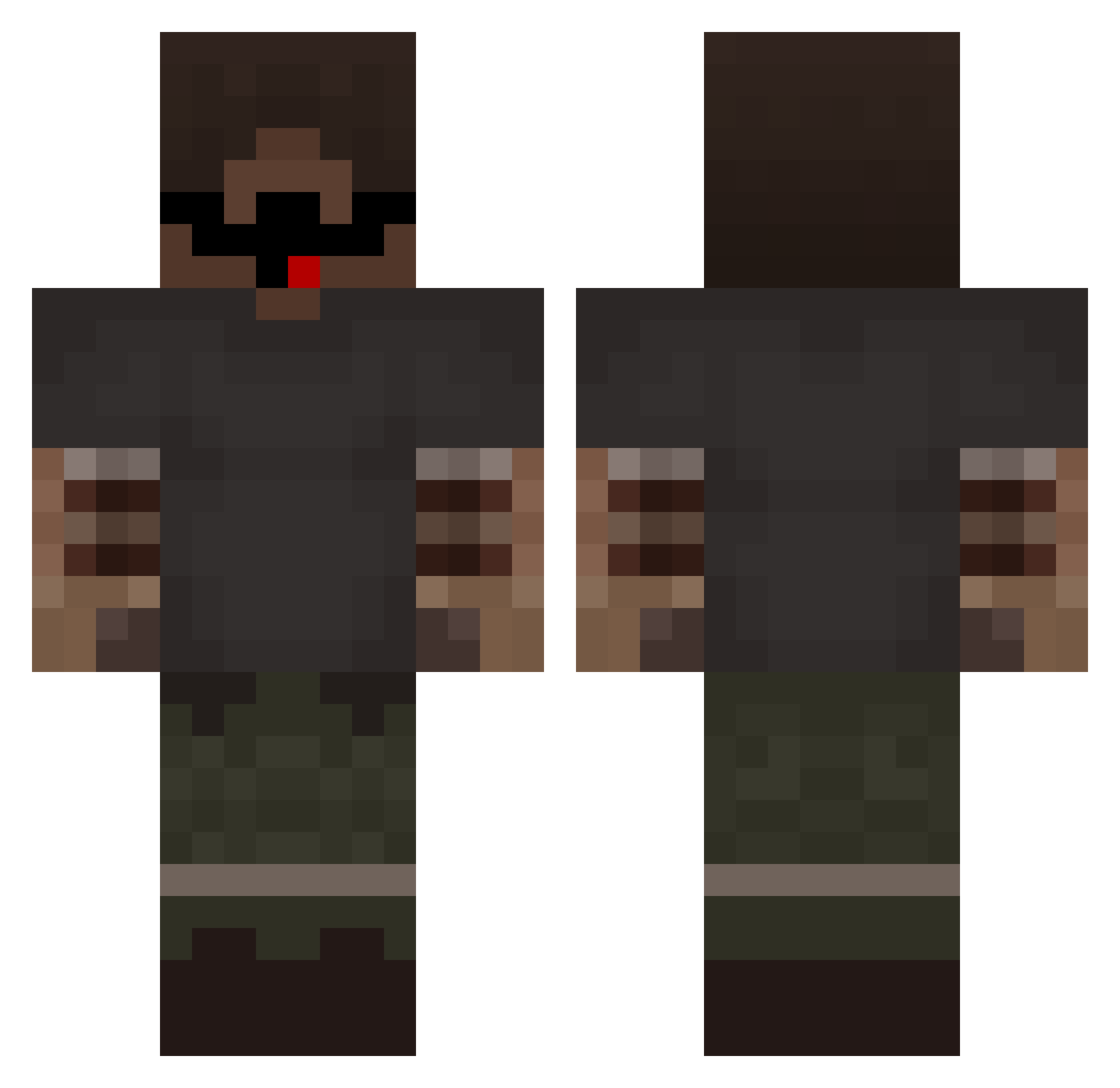 Ralld Minecraft skin, front and back view