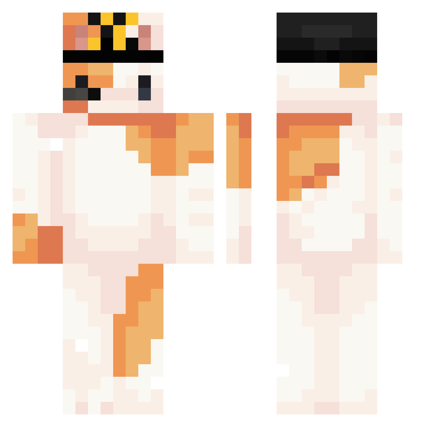 doziie Minecraft skin, front and back view