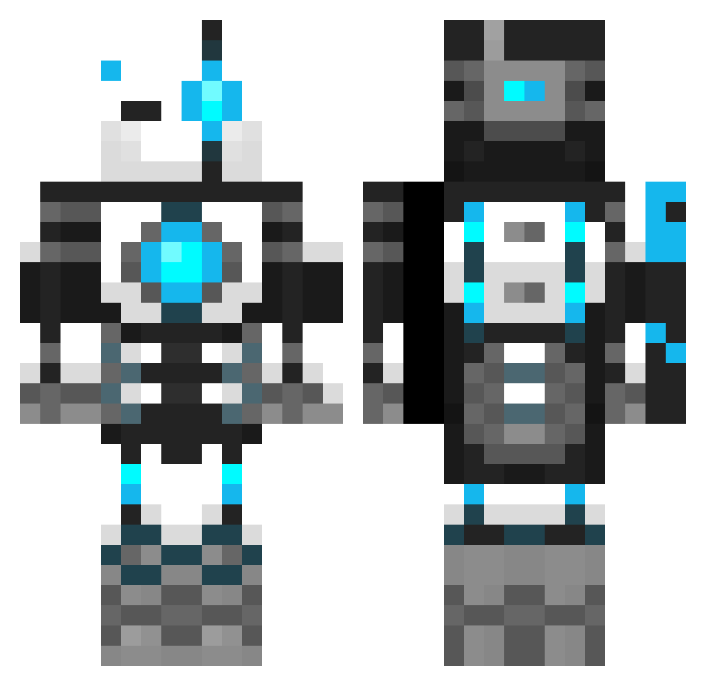 Velorogue Minecraft skin, front and back view