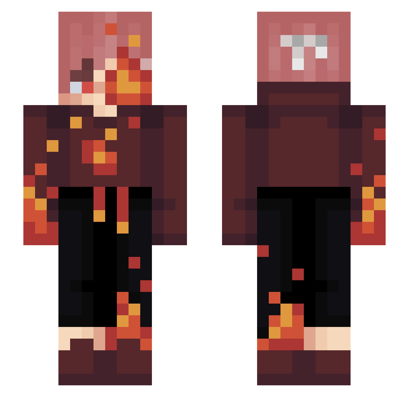 qindar Minecraft skin, front and back view