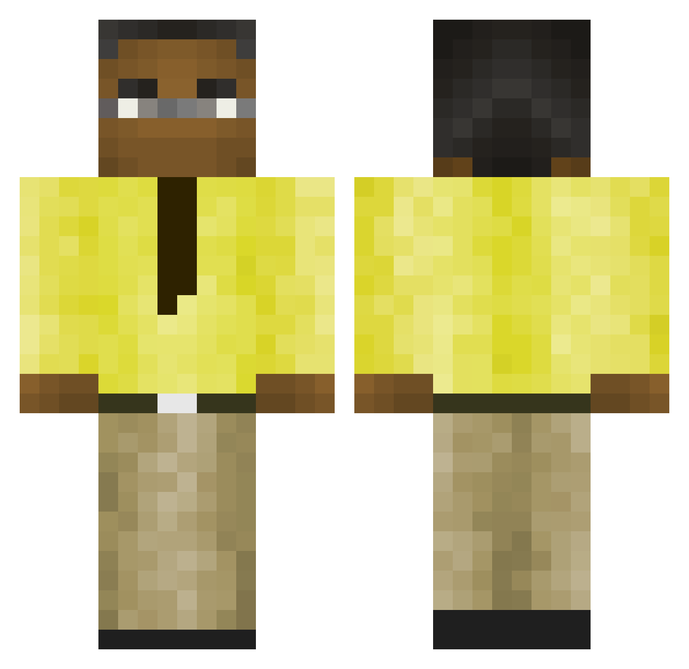 45fh Minecraft skin, front and back view