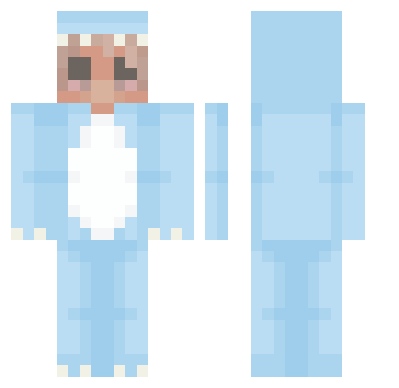 RanniFeetLicker Minecraft skin, front and back view