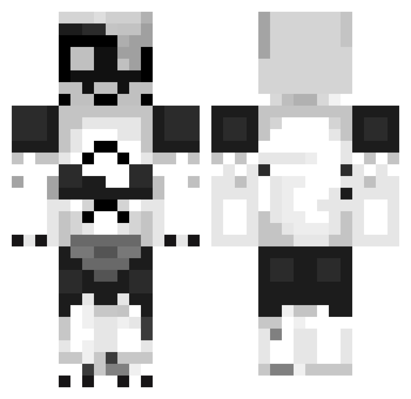 zenotheproto Minecraft skin, front and back view