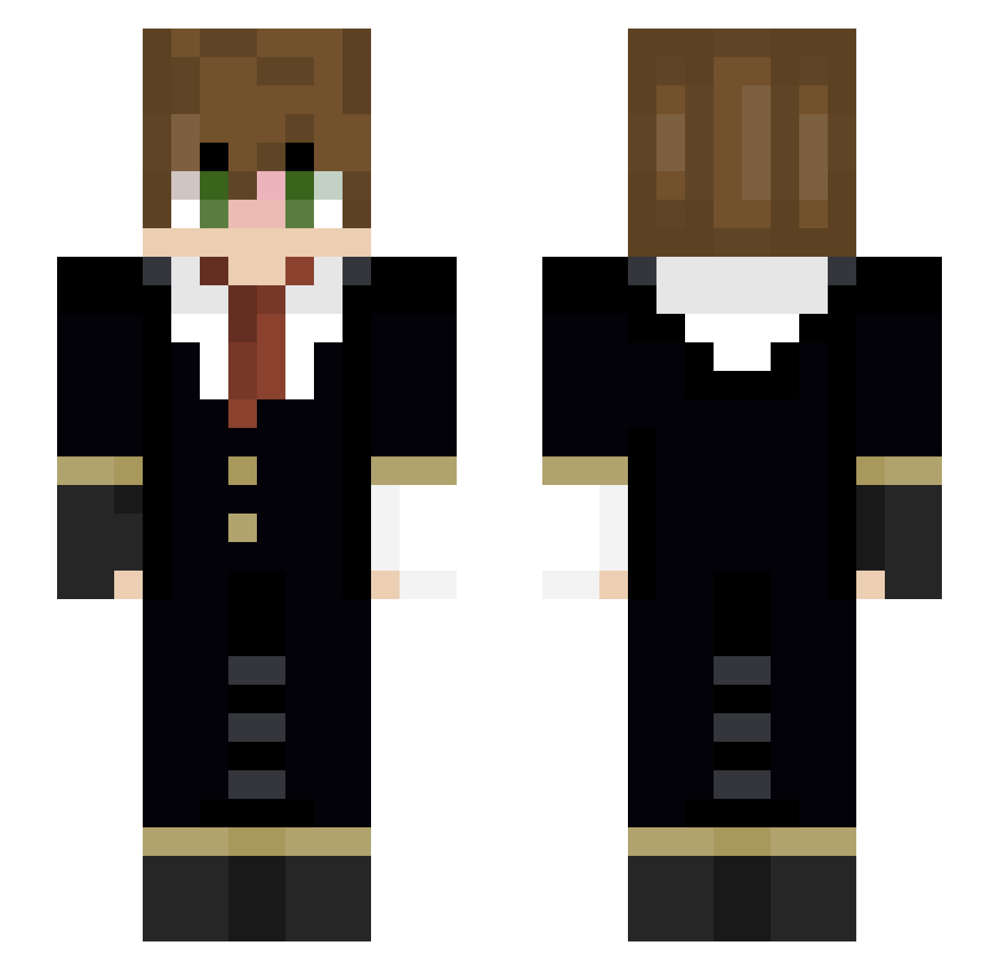 Darouns Minecraft skin, front and back view