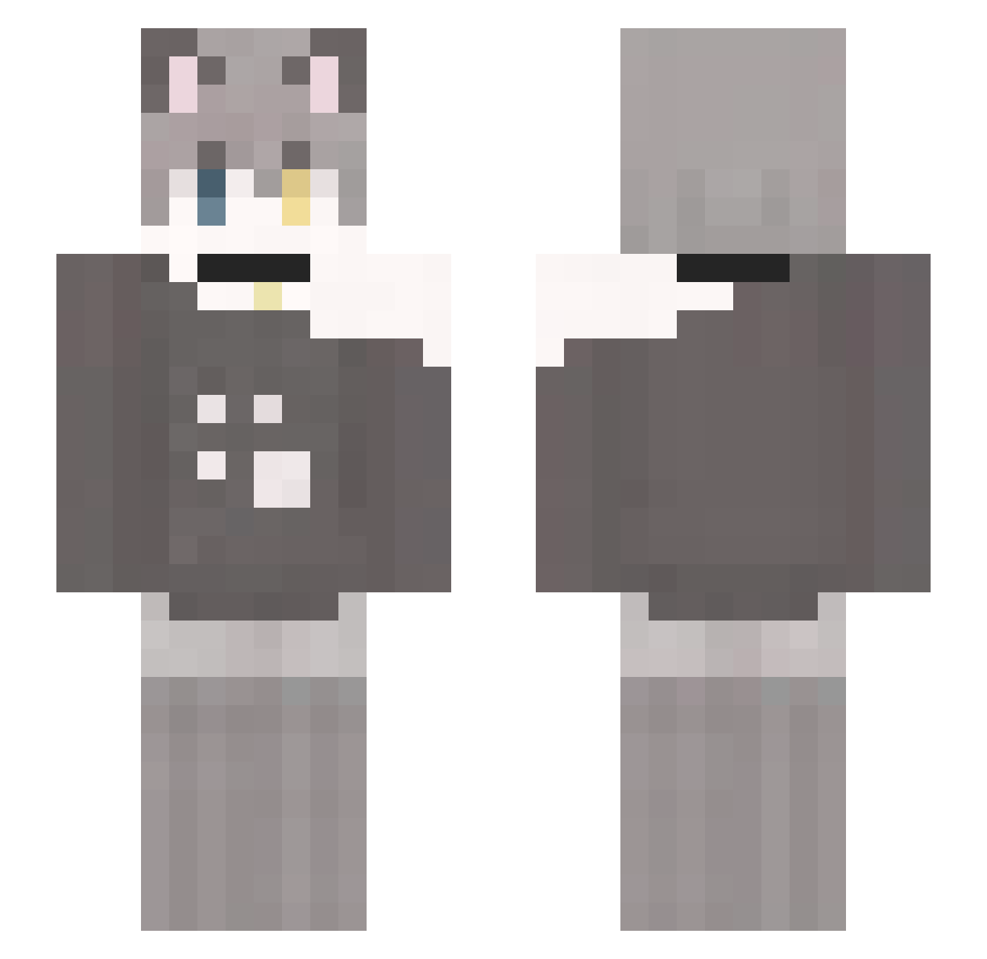 svling Minecraft skin, front and back view