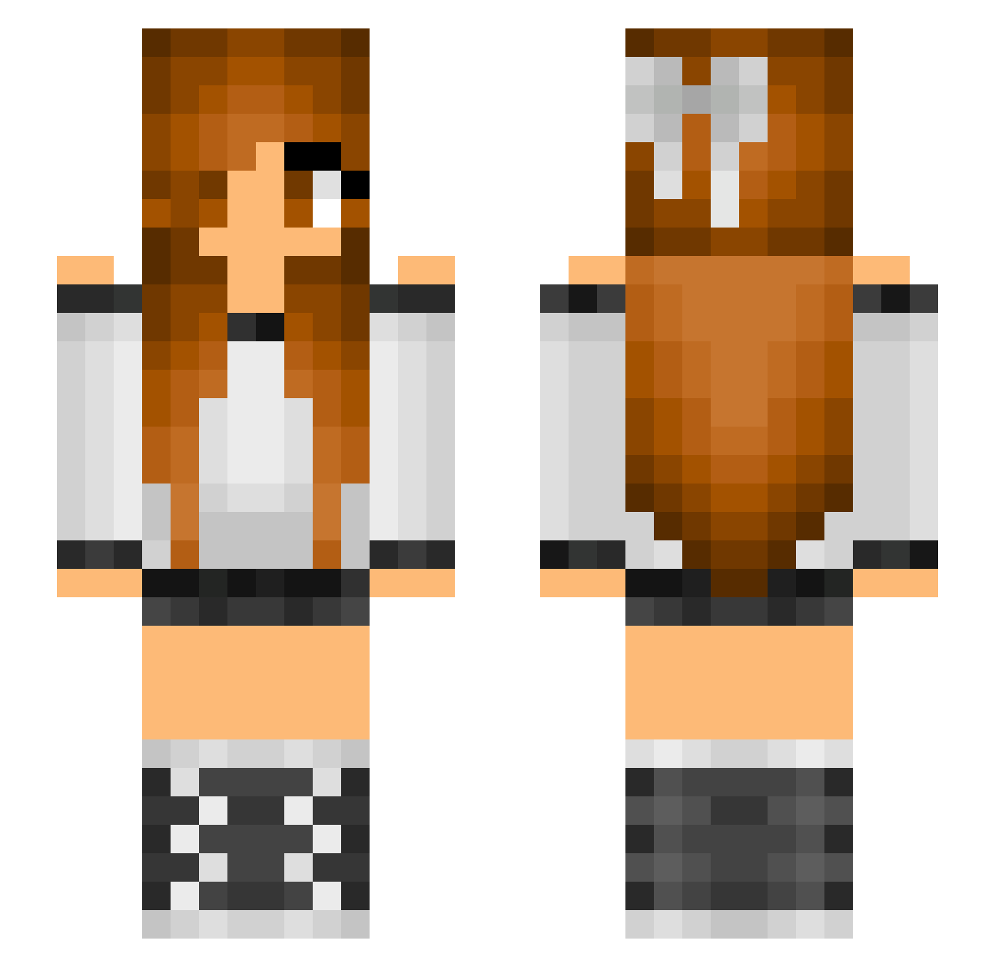 Pokiest Minecraft skin, front and back view