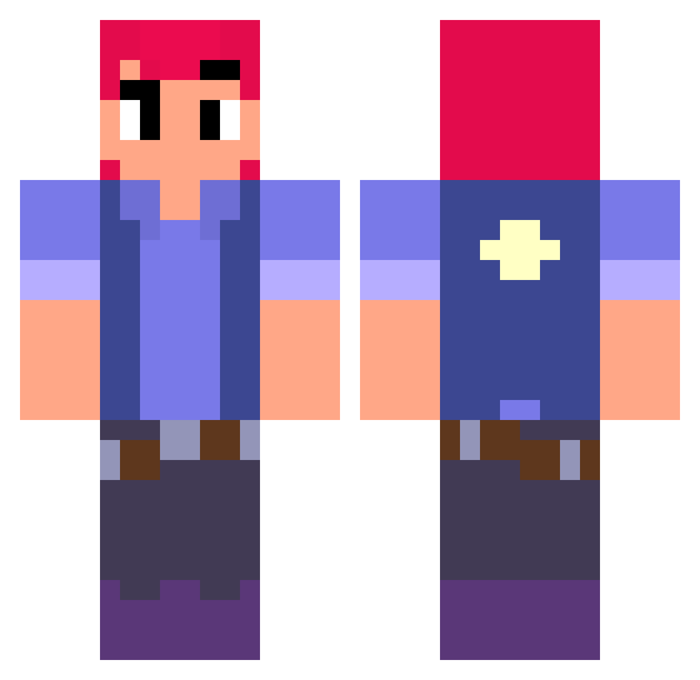 ThewySalino Minecraft skin, front and back view