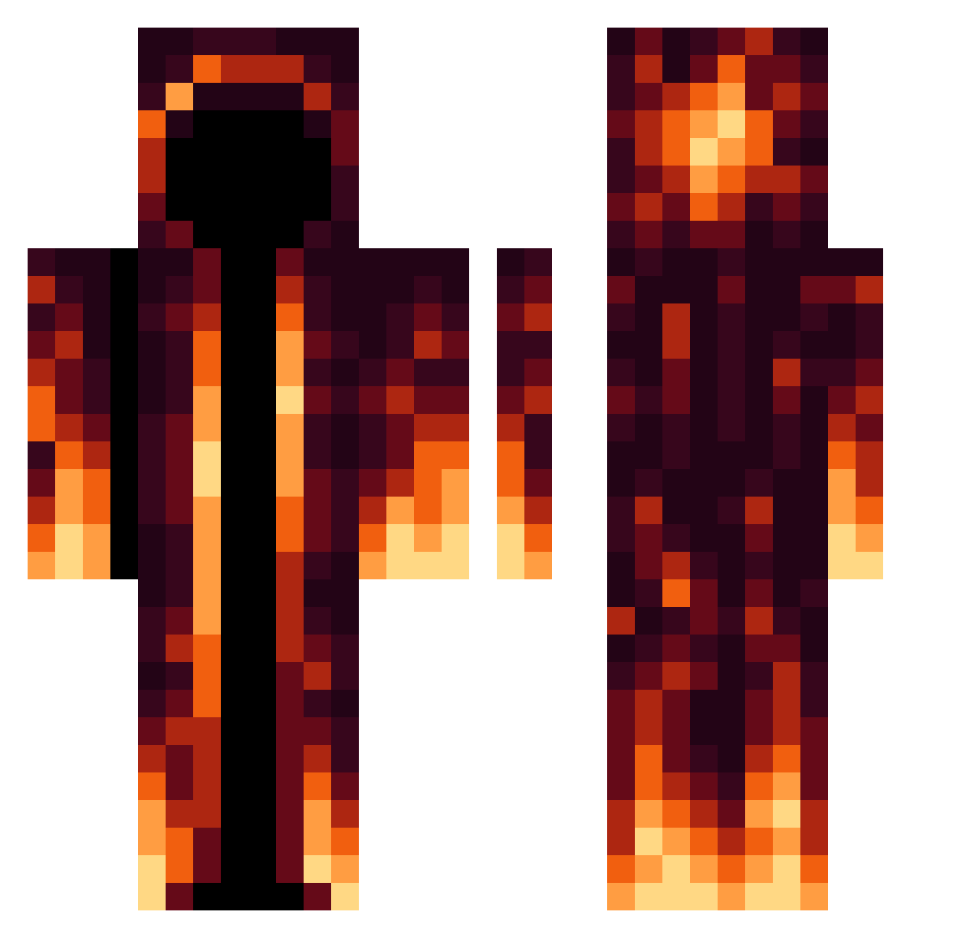 SkibidiAntonTuah Minecraft skin, front and back view