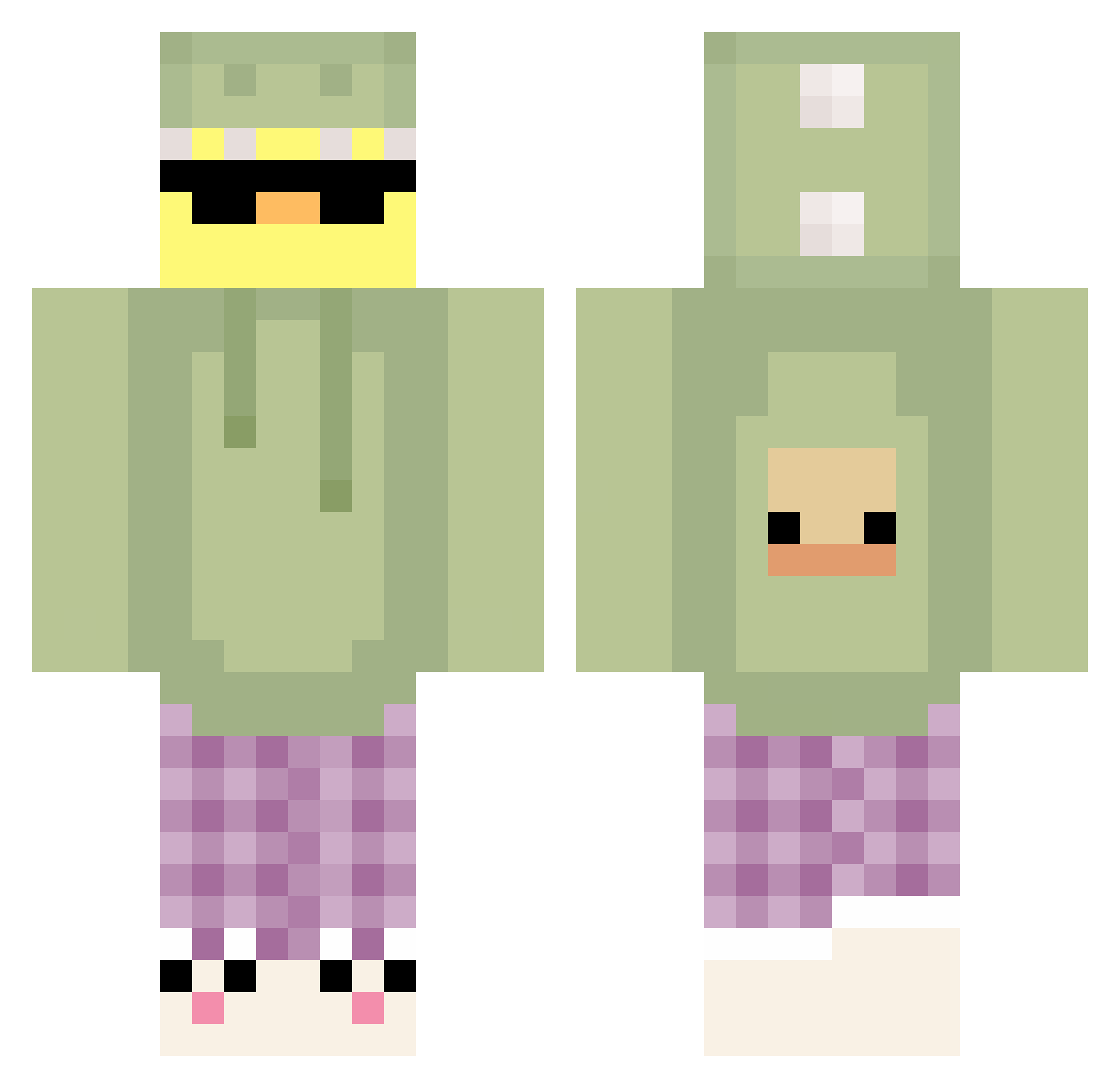 TrexBraden Minecraft skin, front and back view