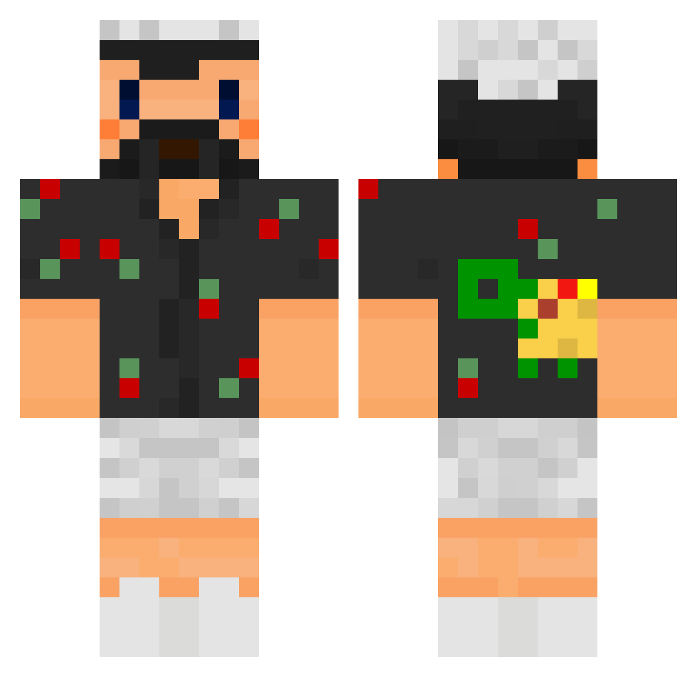 Mico130 Minecraft skin, front and back view
