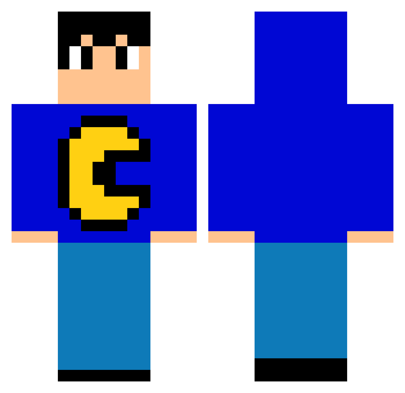 perckyfn Minecraft skin, front and back view
