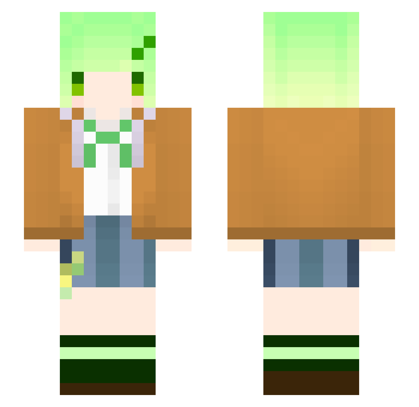 MintLL Minecraft skin, front and back view