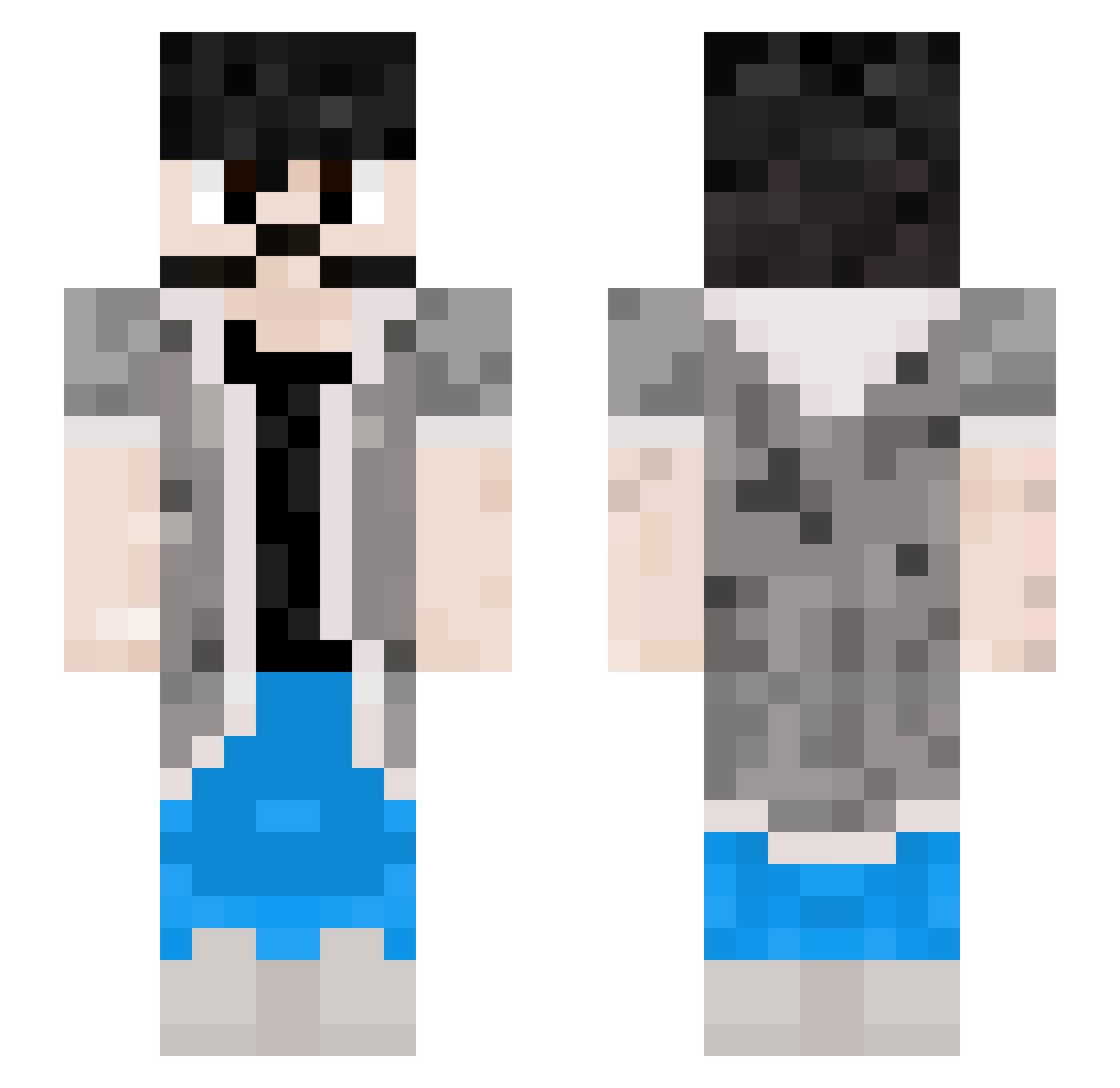 SekkyTK Minecraft skin, front and back view