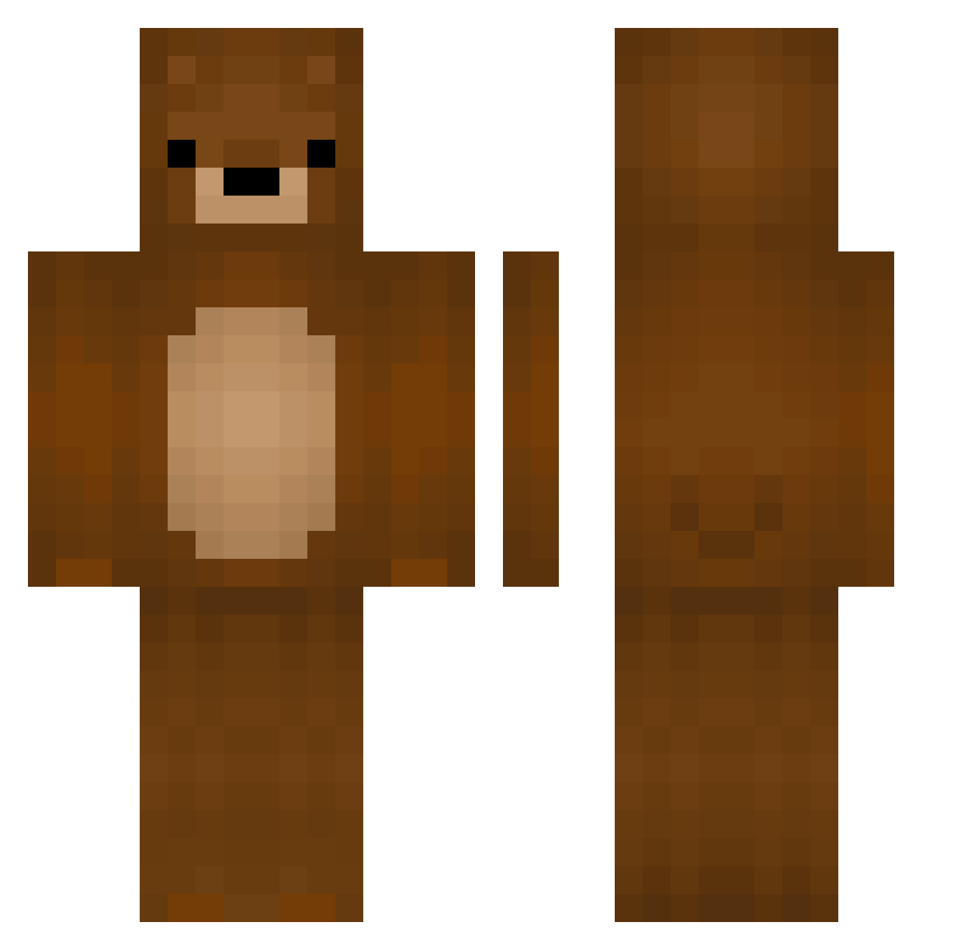 sarzillla Minecraft skin, front and back view