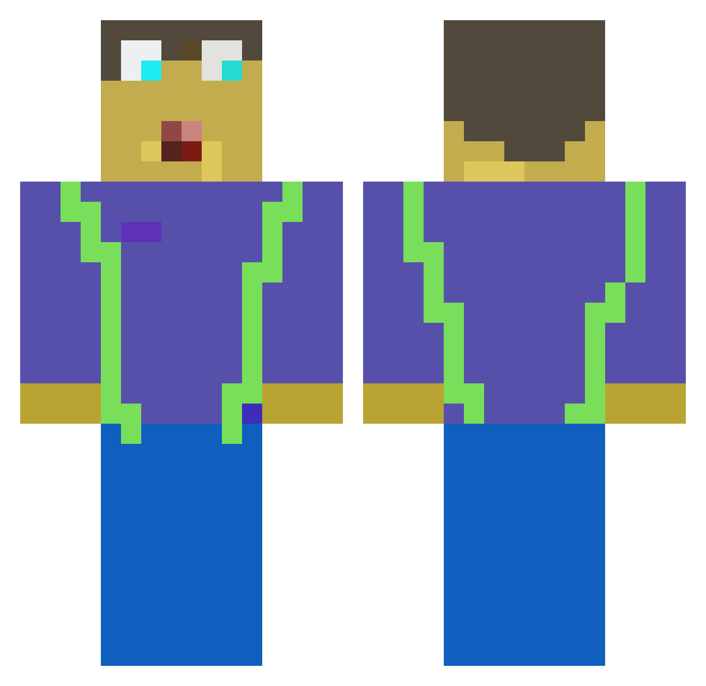Swim_Expert Minecraft skin, front and back view