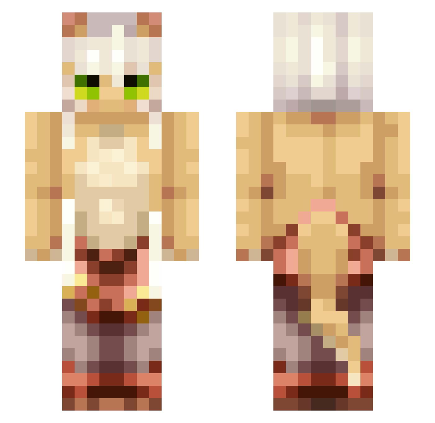 pyxeia Minecraft skin, front and back view