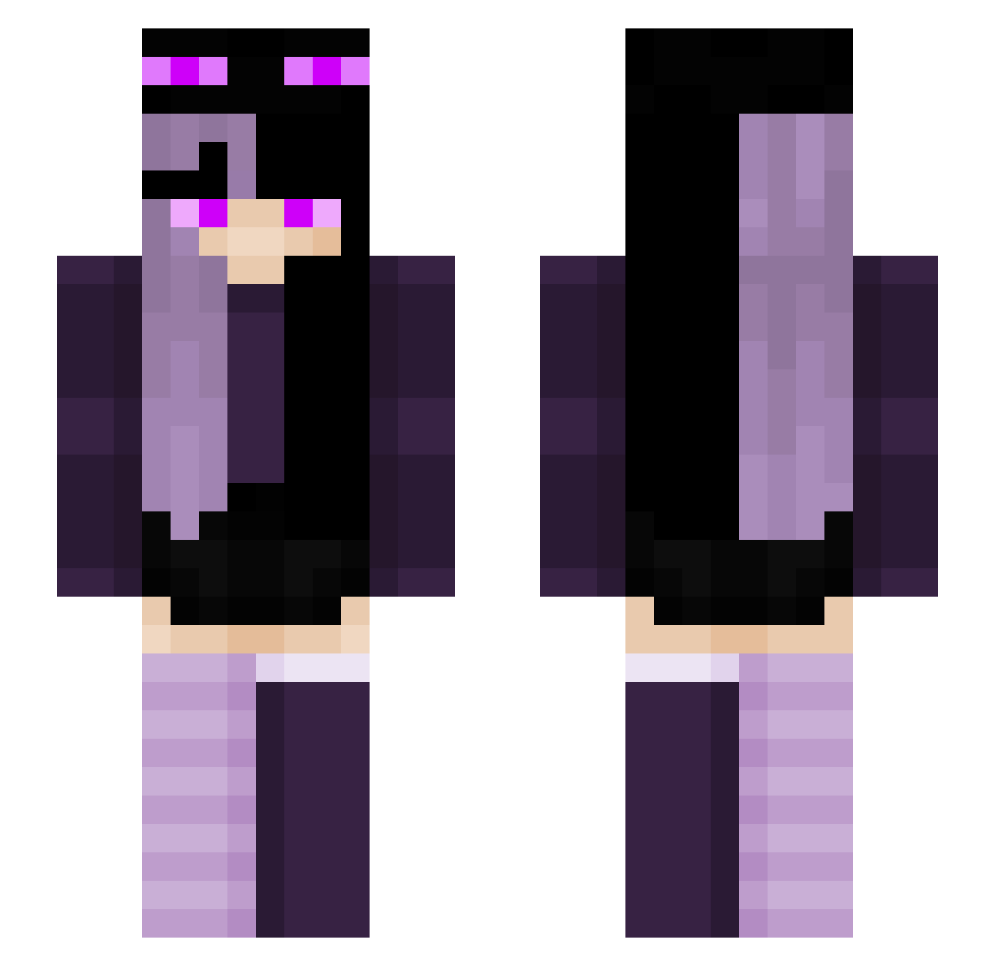 TLN001 Minecraft skin, front and back view
