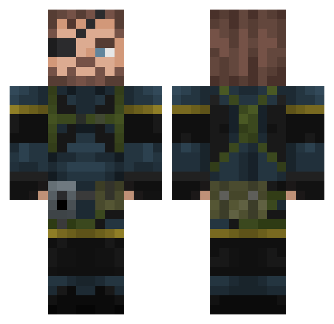 Jandro897 Minecraft skin, front and back view