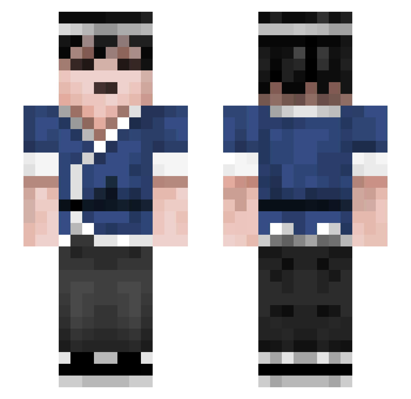 contemptuous Minecraft skin, front and back view