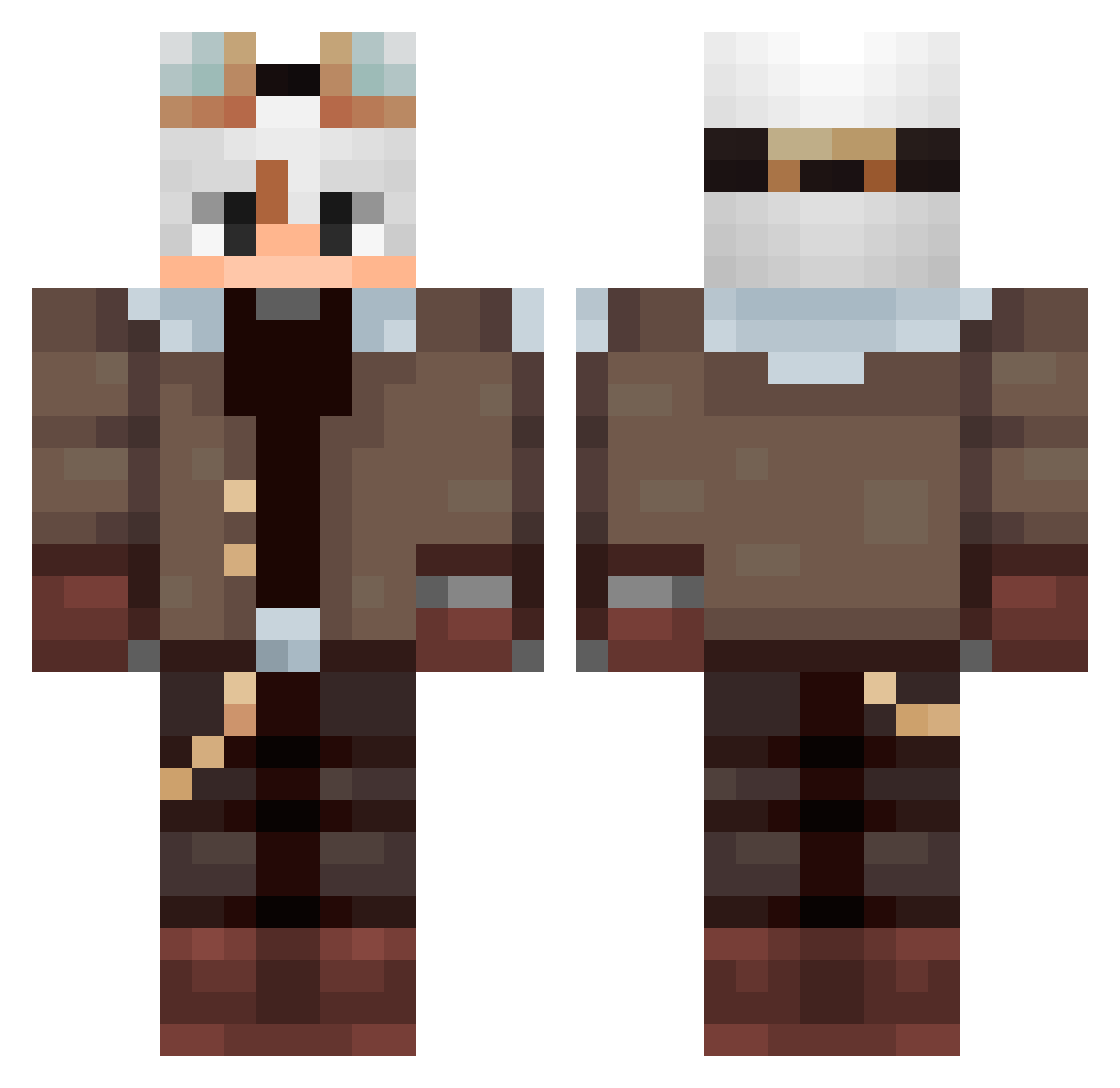 XXDEADEDXX Minecraft skin, front and back view