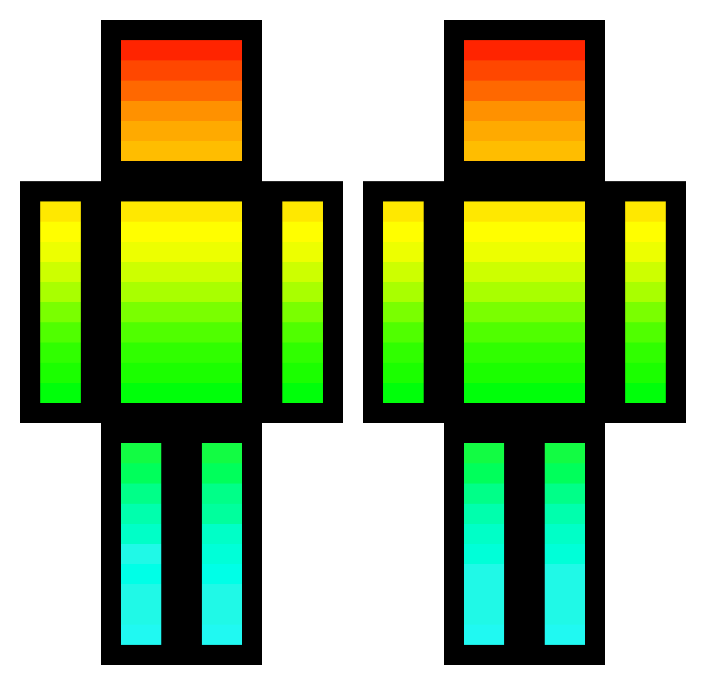 Shyolo Minecraft skin, front and back view