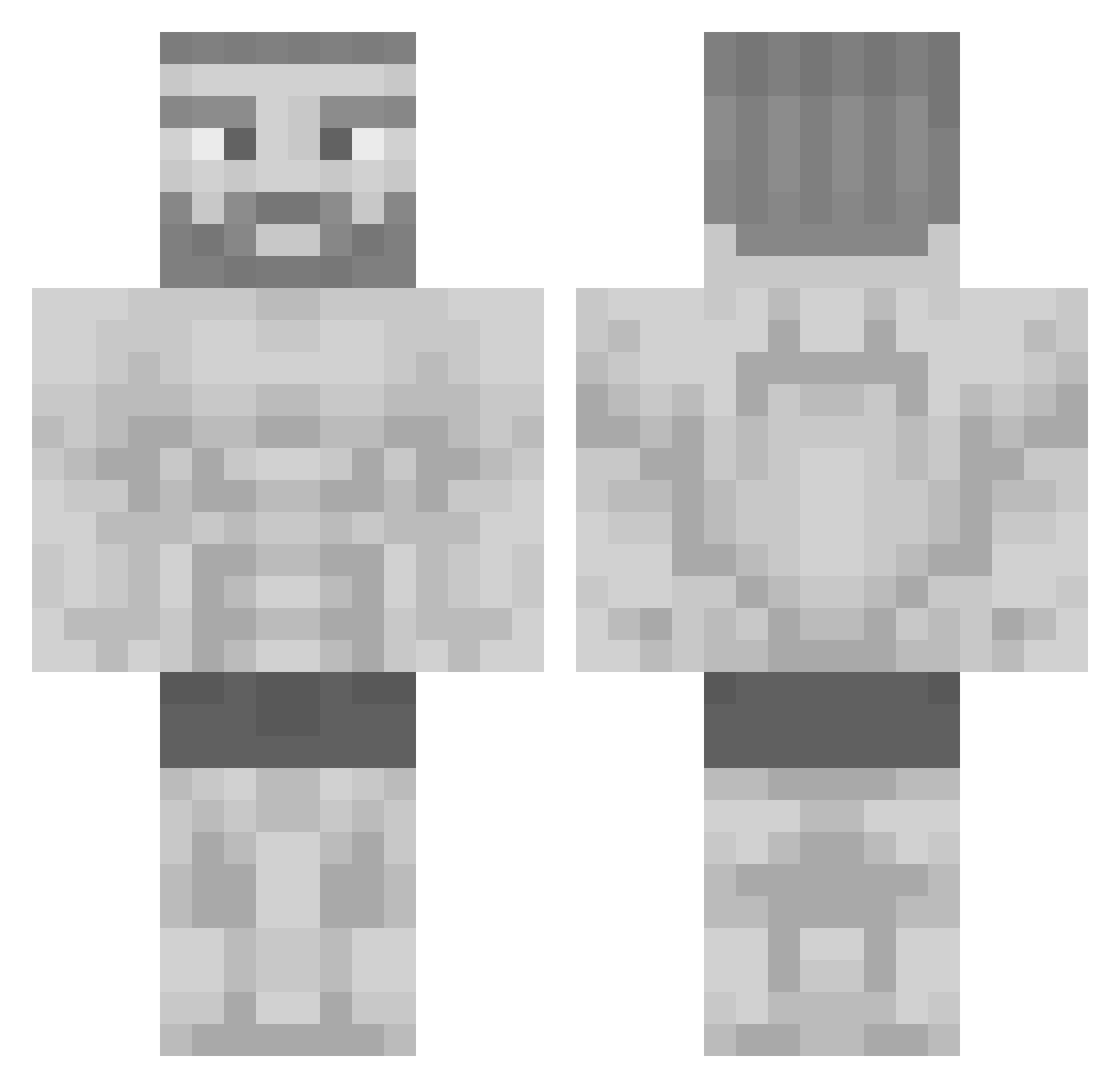HammerTimee Minecraft skin, front and back view