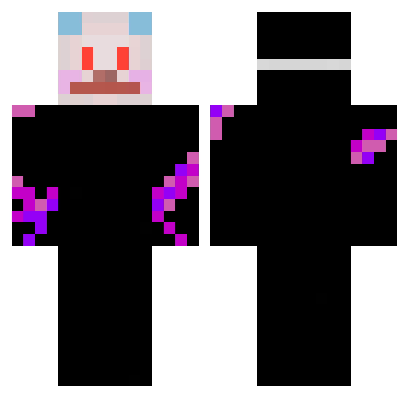crazyjuulo Minecraft skin, front and back view