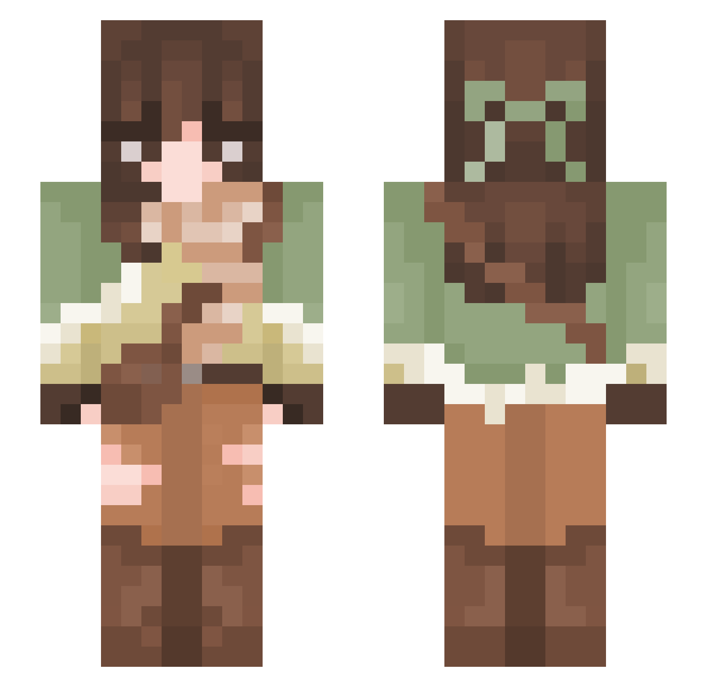 UziNoVert333 Minecraft skin, front and back view
