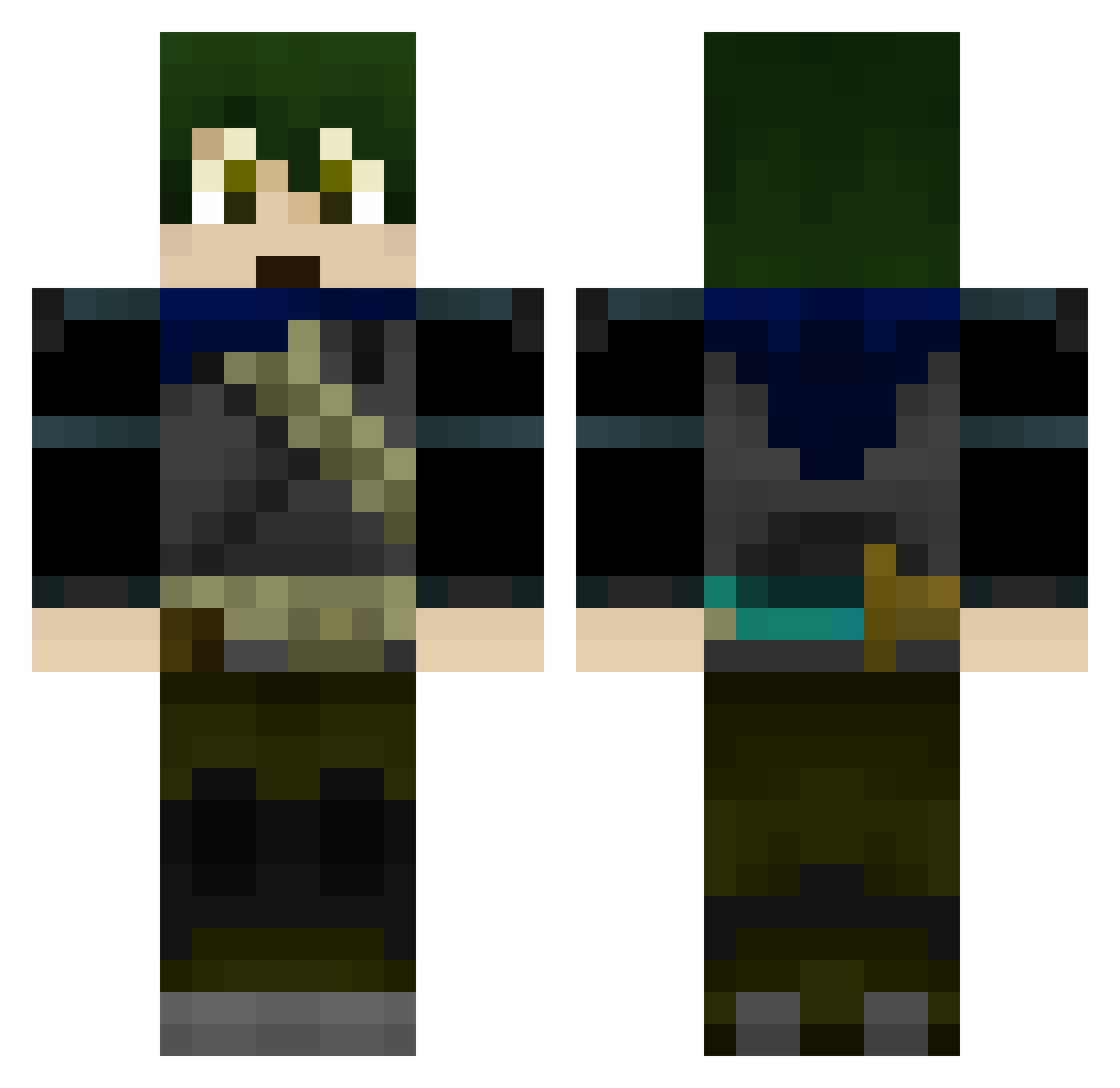 cayow Minecraft skin, front and back view
