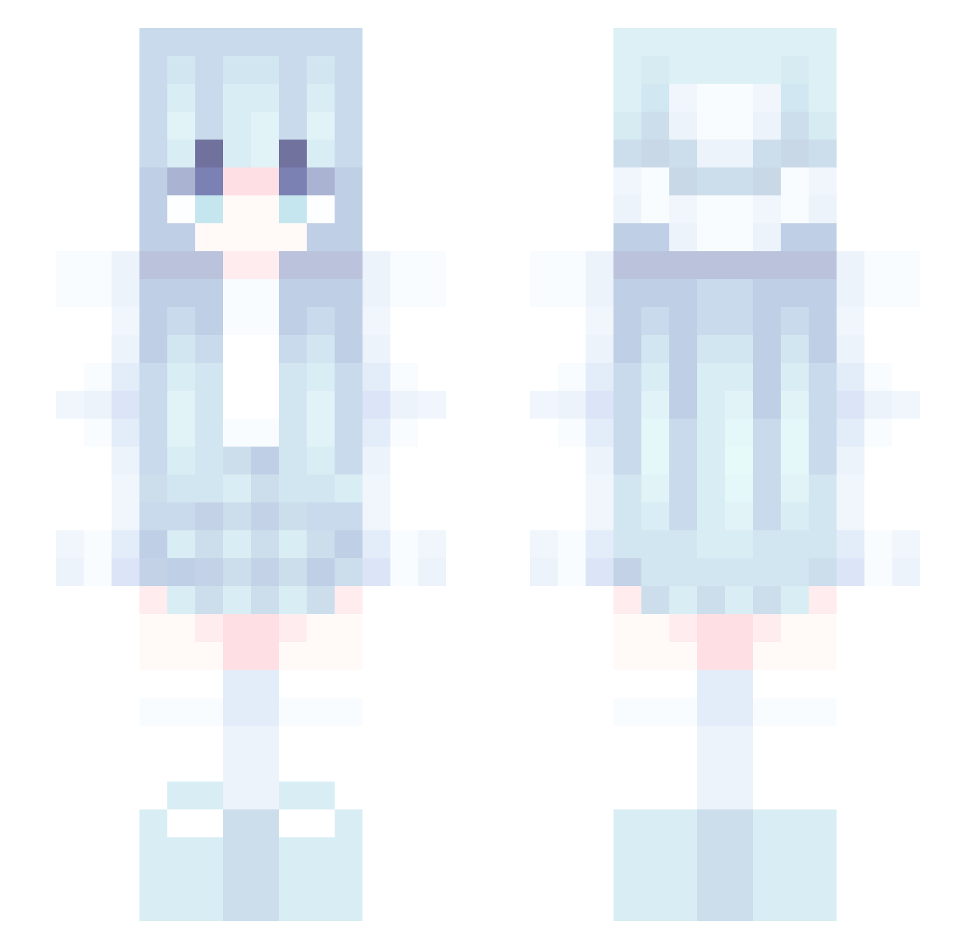 SubDecay Minecraft skin, front and back view