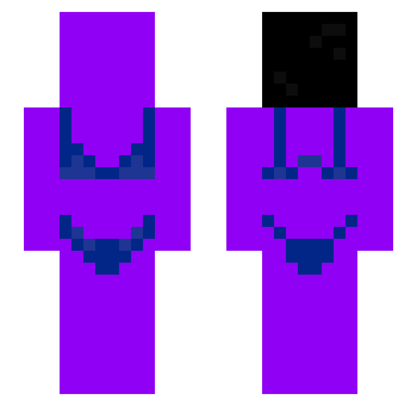 sw1fe Minecraft skin, front and back view
