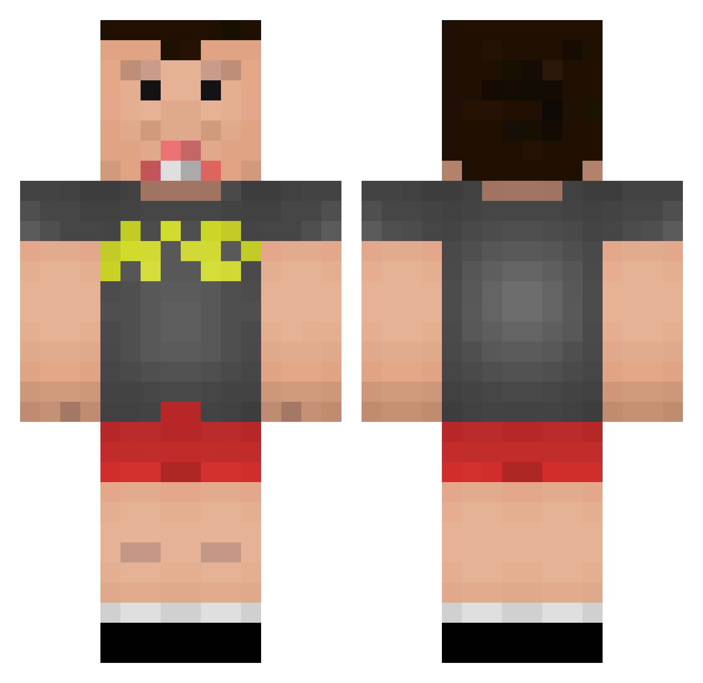 Thicboiyoda Minecraft skin, front and back view