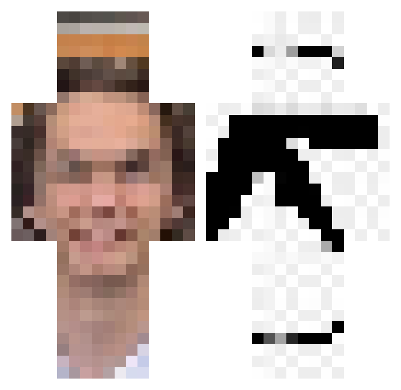 0z127 Minecraft skin, front and back view