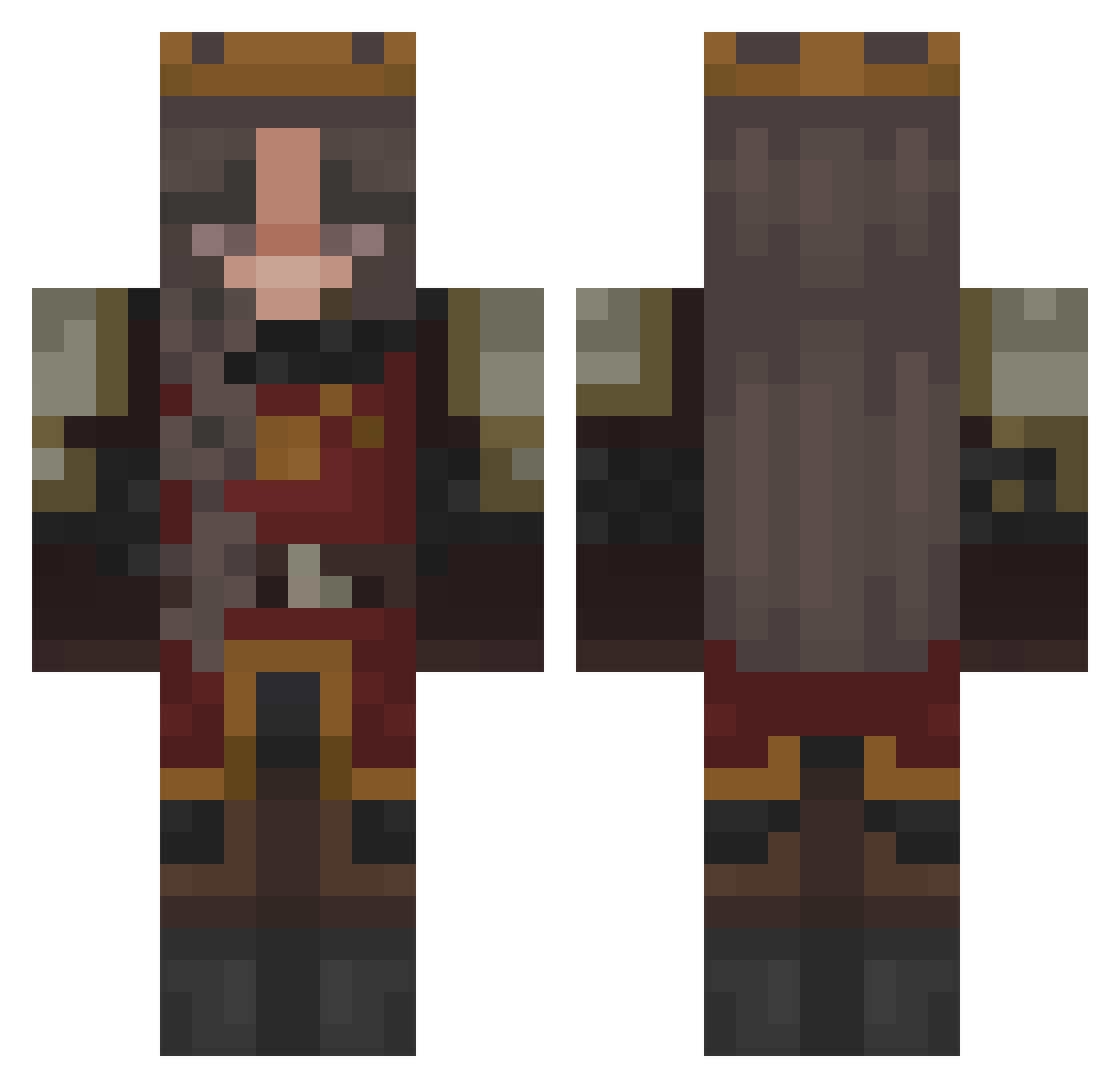Tlerd Minecraft skin, front and back view