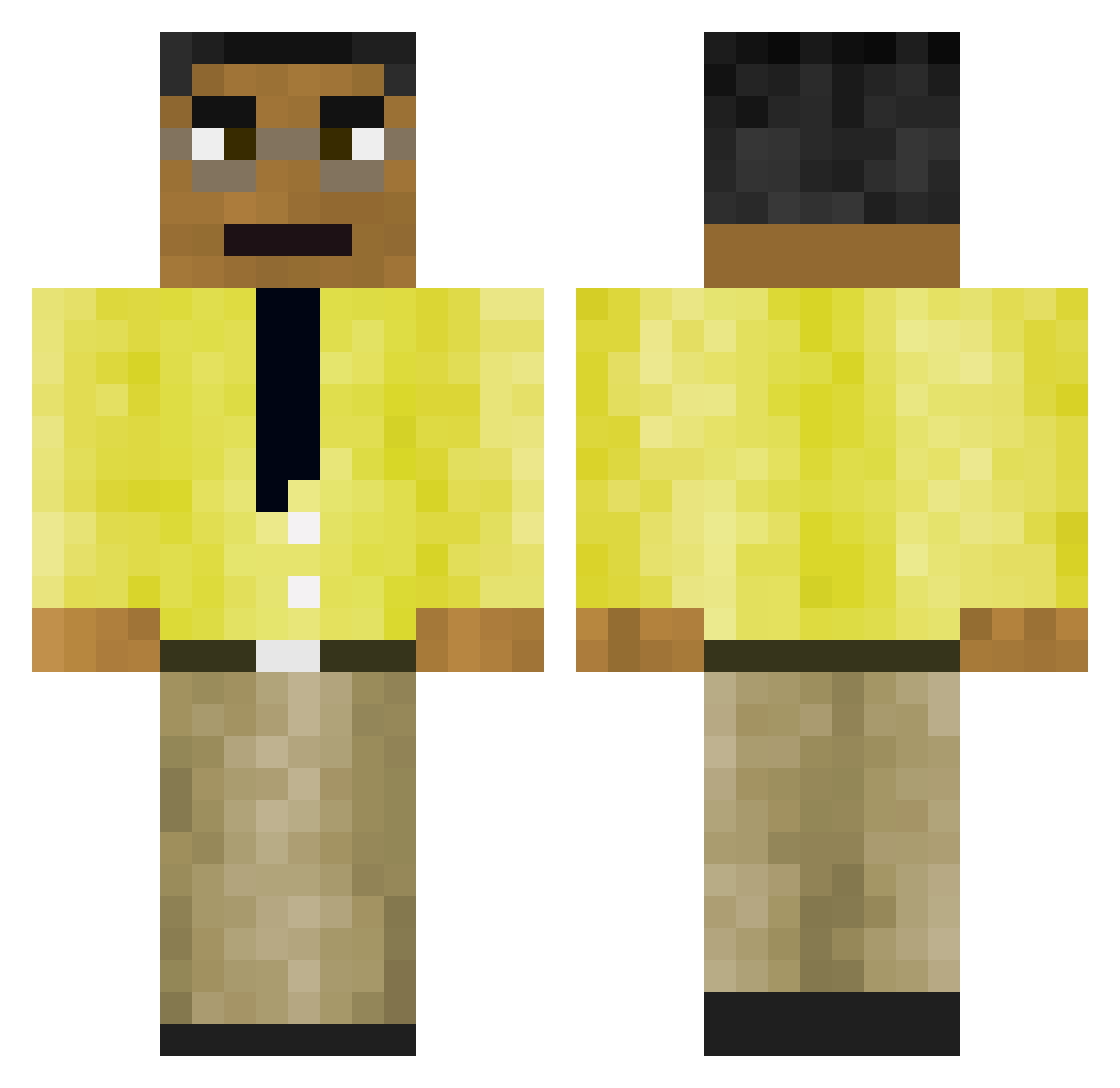 jordf Minecraft skin, front and back view