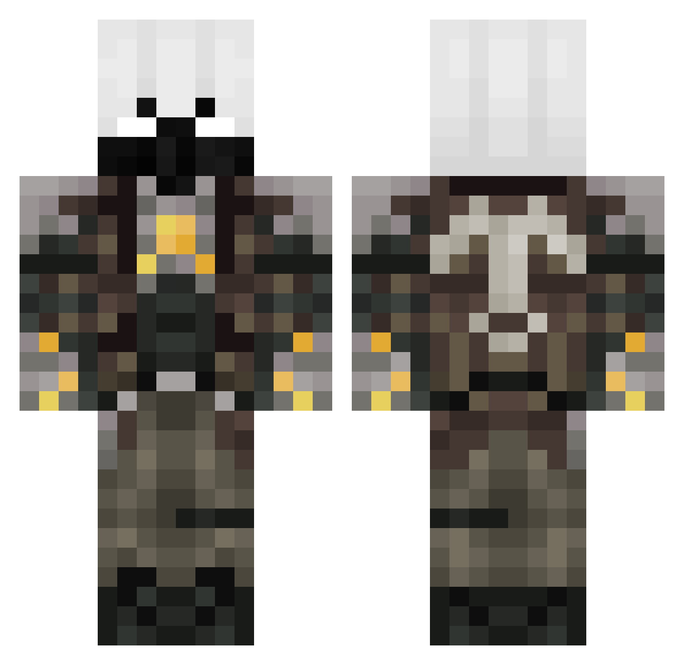 Augu2t Minecraft skin, front and back view