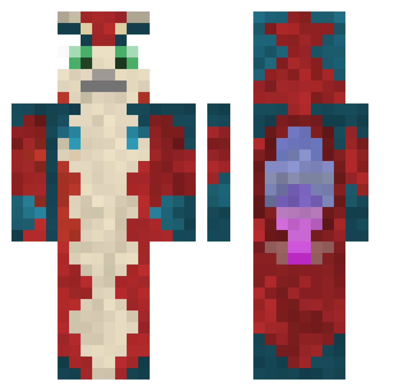 Shovel_Right Minecraft skin, front and back view