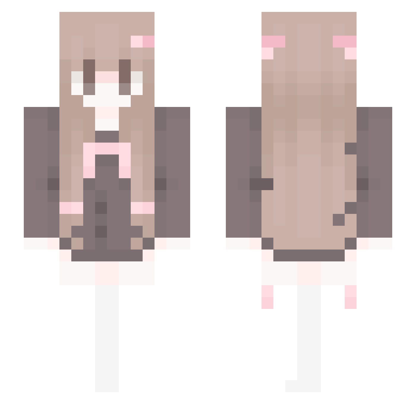 UniqueSquid Minecraft skin, front and back view