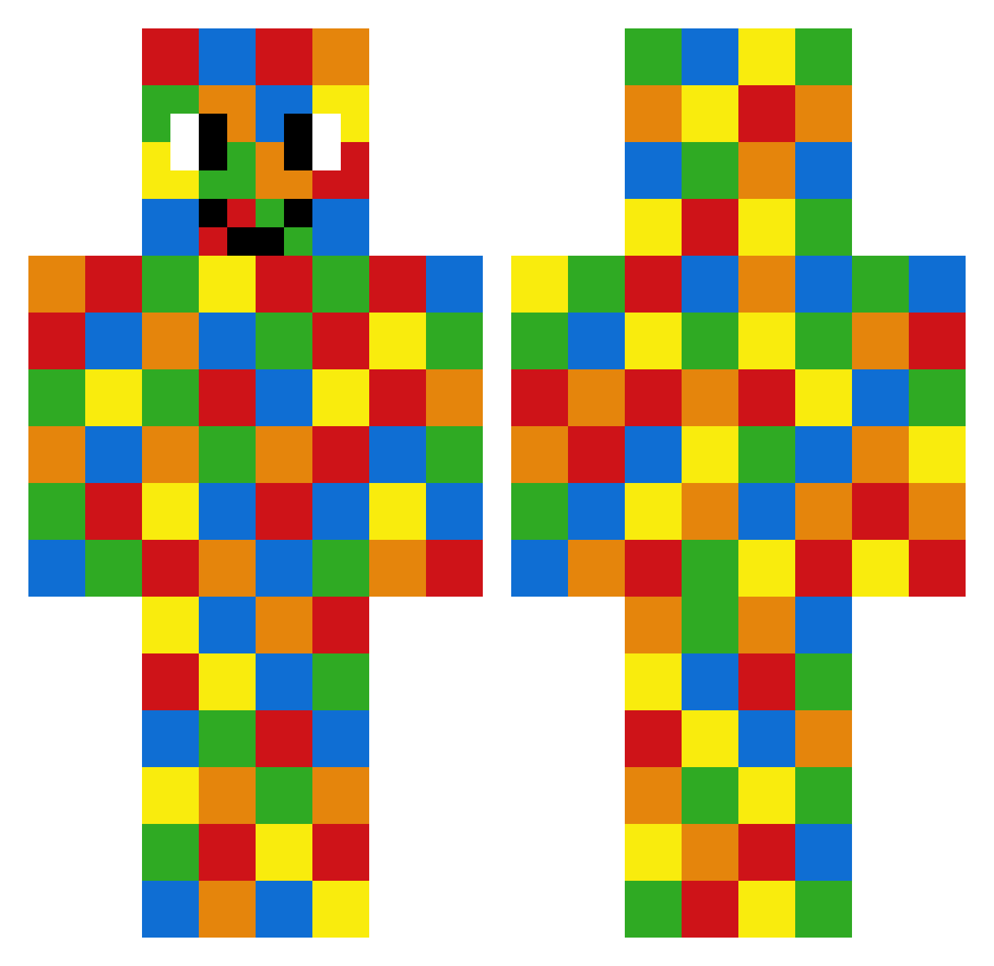 SavushKing Minecraft skin, front and back view