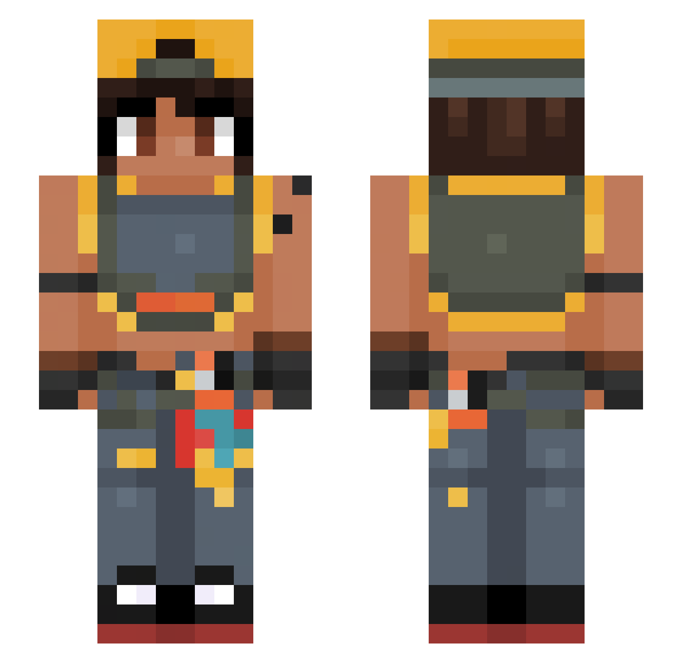 TropicalAngle Minecraft skin, front and back view