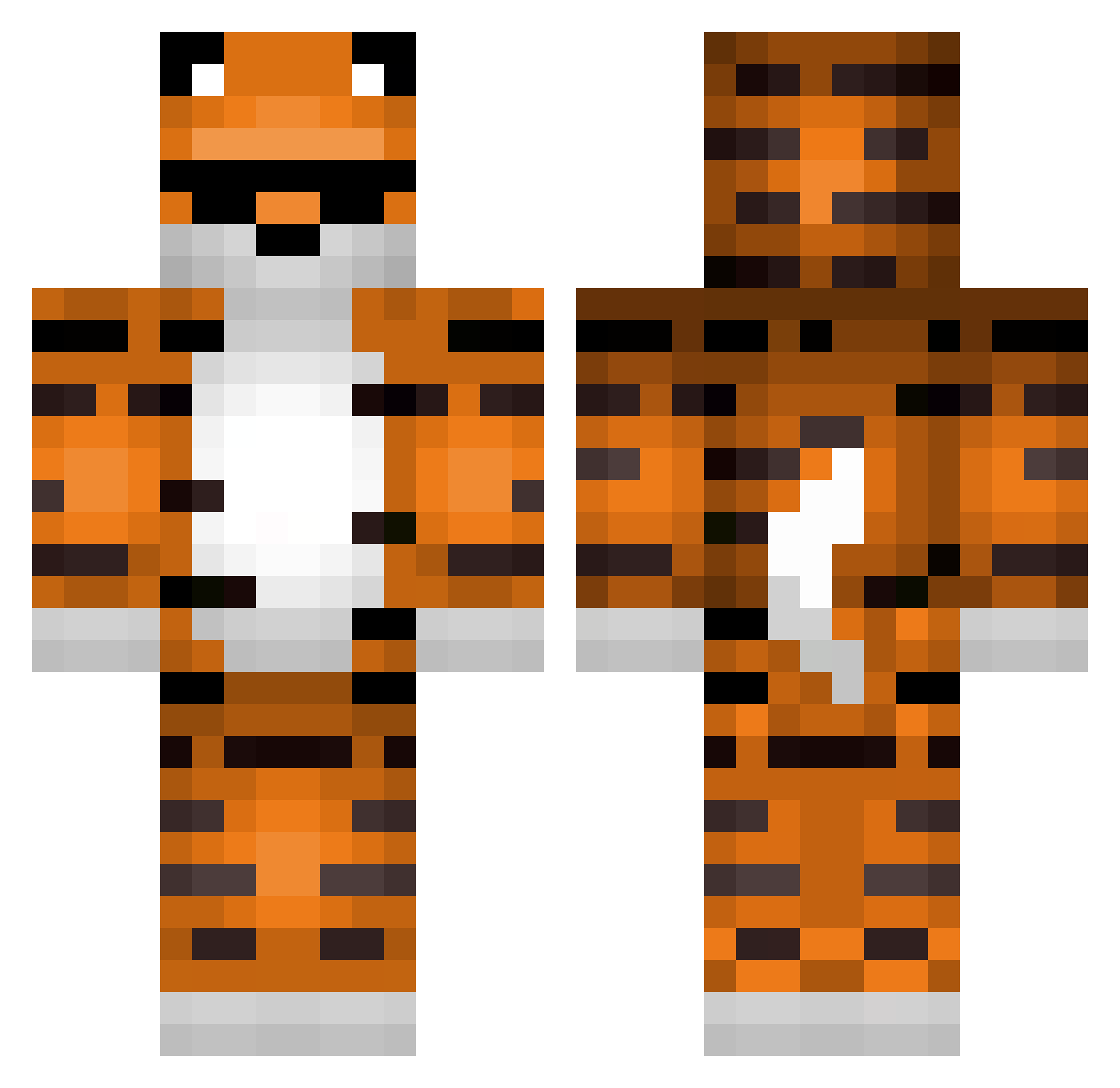 Raionjin Minecraft skin, front and back view