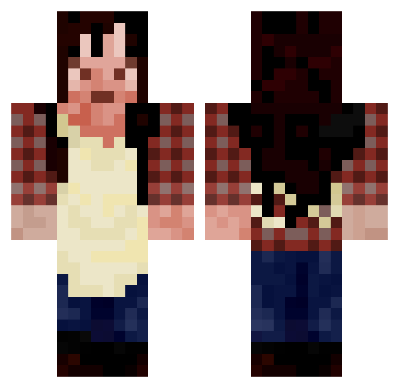 MiyuAmayu Minecraft skin, front and back view