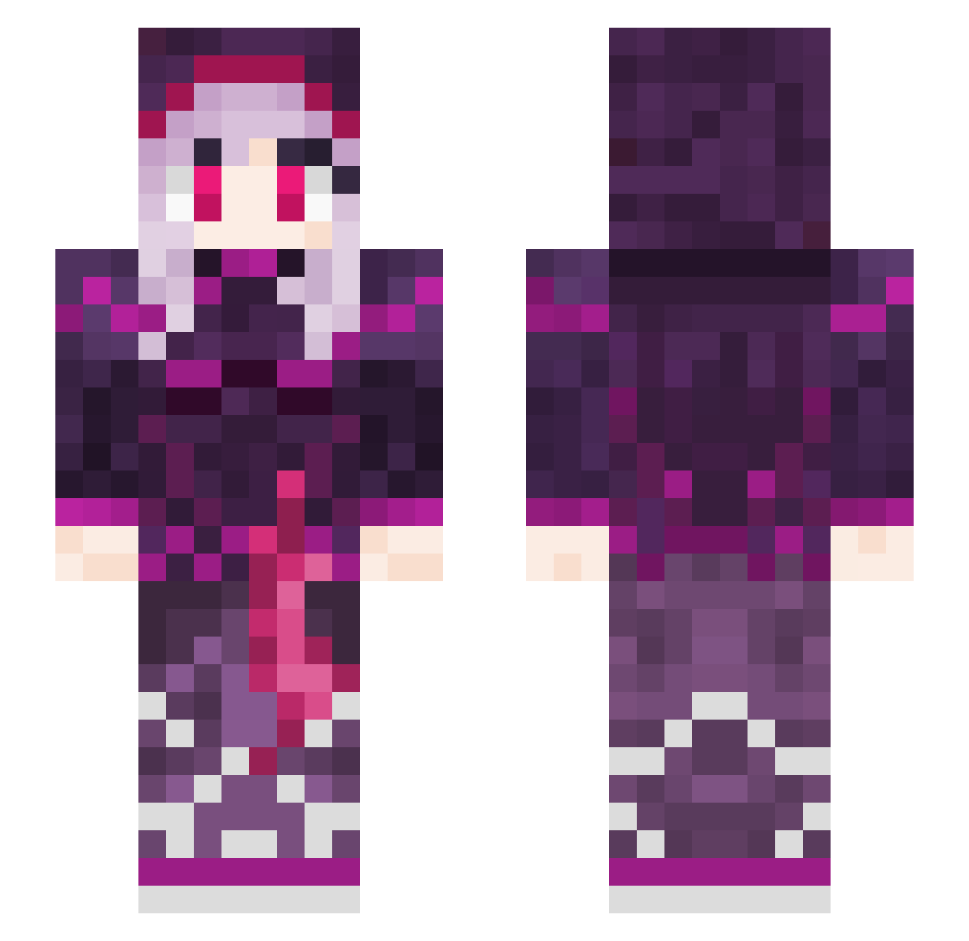 Jineisho Minecraft skin, front and back view