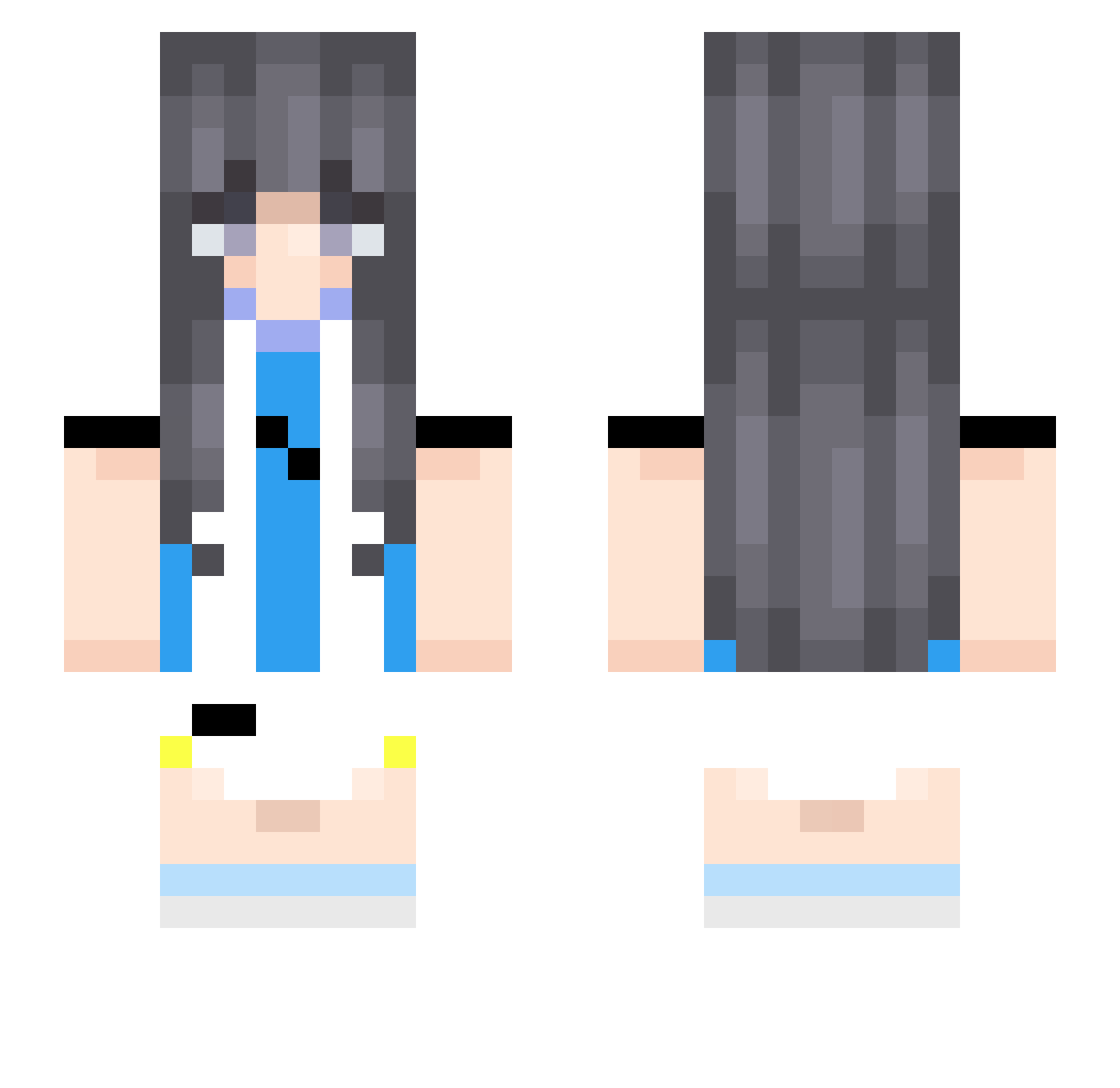 rohdyo Minecraft skin, front and back view