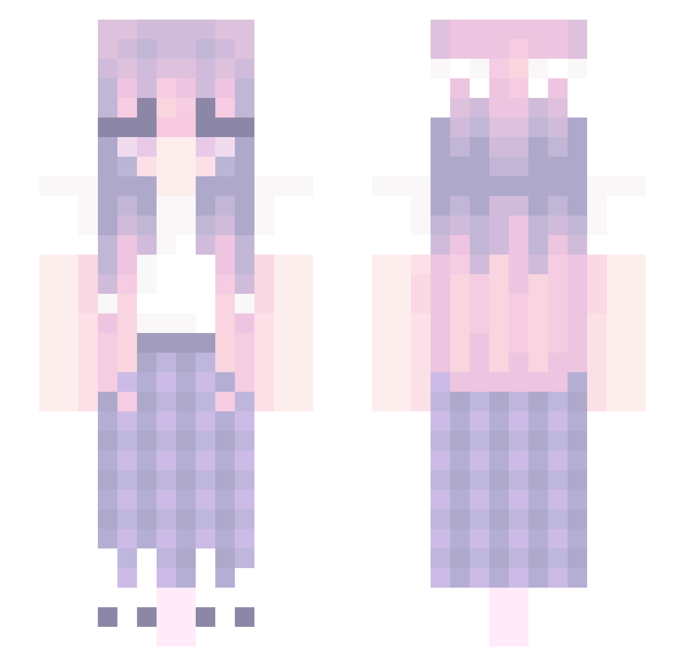 Profiles Minecraft skin, front and back view