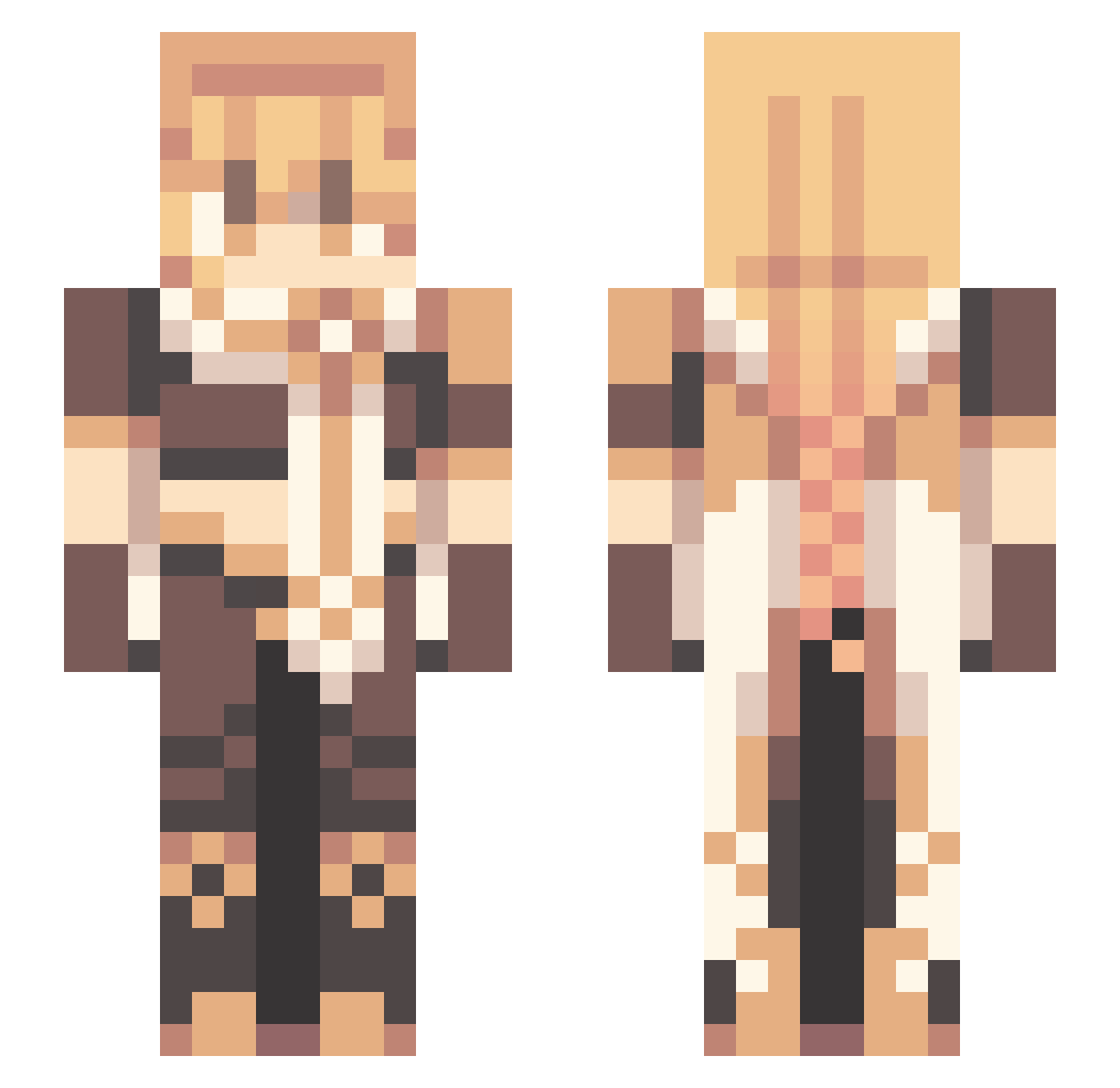 SleepY_WelL Minecraft skin, front and back view