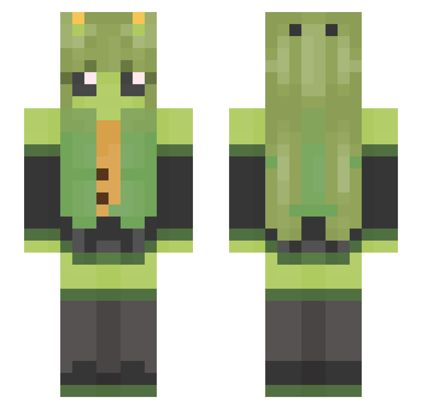 sV1m Minecraft skin, front and back view
