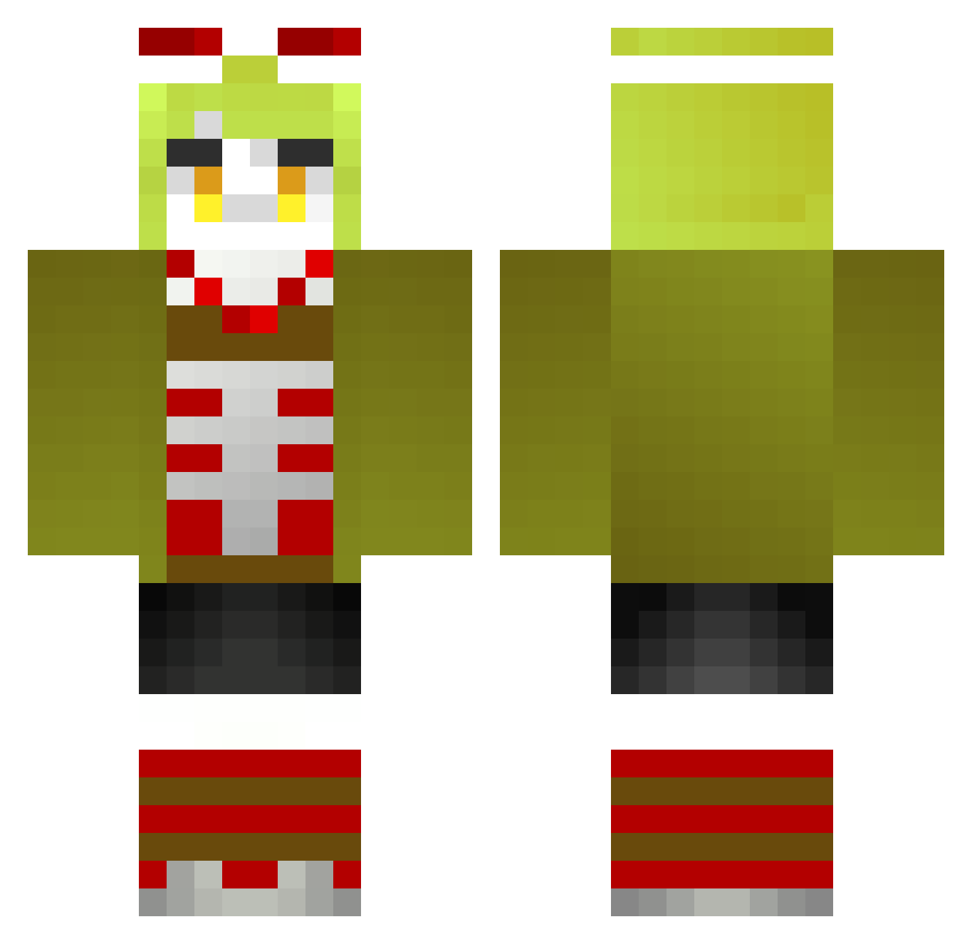 Tomik0 Minecraft skin, front and back view