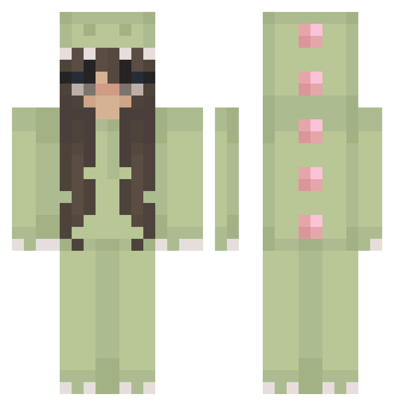 SpiderLily1225 Minecraft skin, front and back view