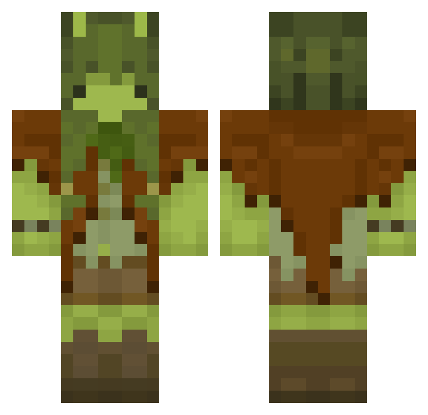Moss2137 Minecraft skin, front and back view